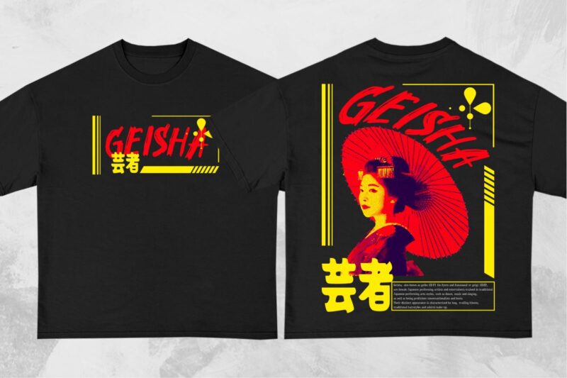 Japanese Streetwear T-Shirt Designs Bundle