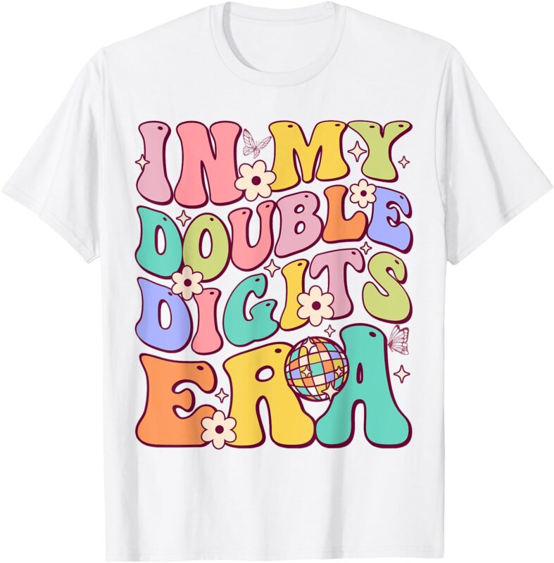 Girl In My Double Digits Era Retro 10 Year Old 10th Birthday T-Shirt