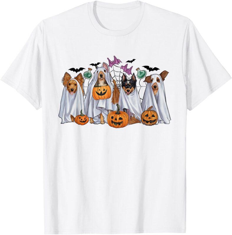 Halloween Boo Dogs Ghost Pumpkins Spooky Dog Lover Outfit T-Shirt
