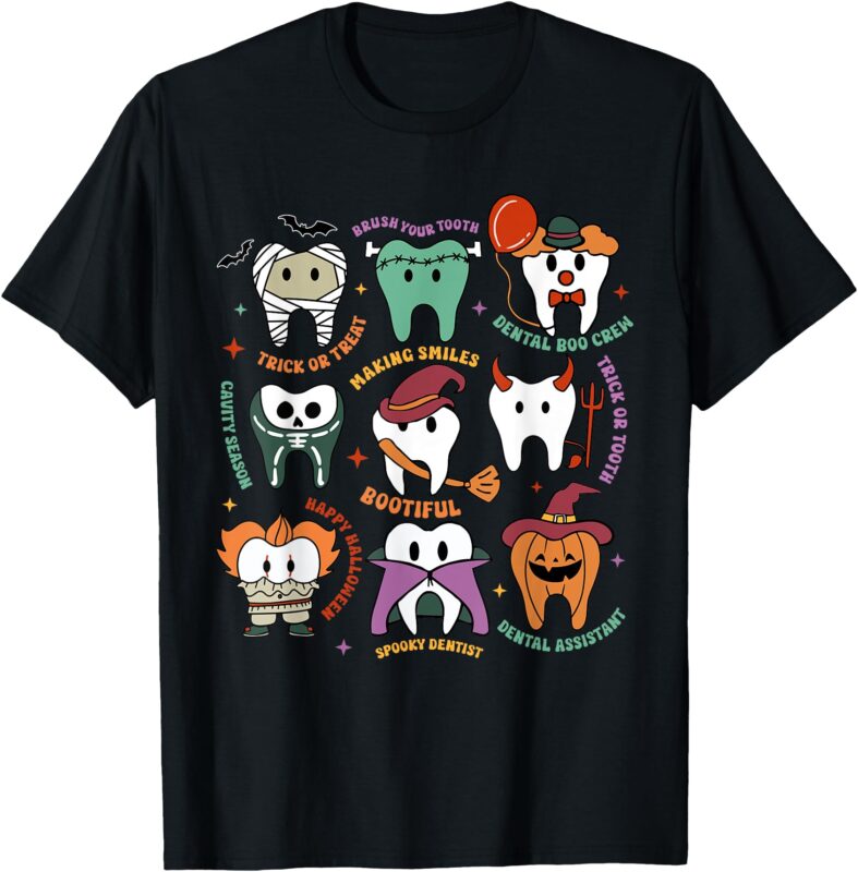Halloween Dental Boo Crew Dentist Costume Teeth Women Men T-Shirt
