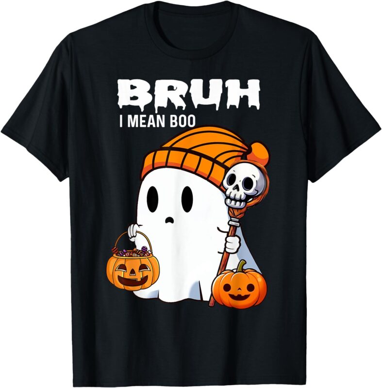 Halloween bruh ghost boo skull pumpkin boys kids men T-Shirt