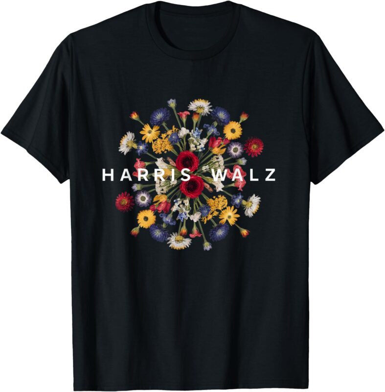 Harris Walz Flower Mandala Central Bloom T-Shirt