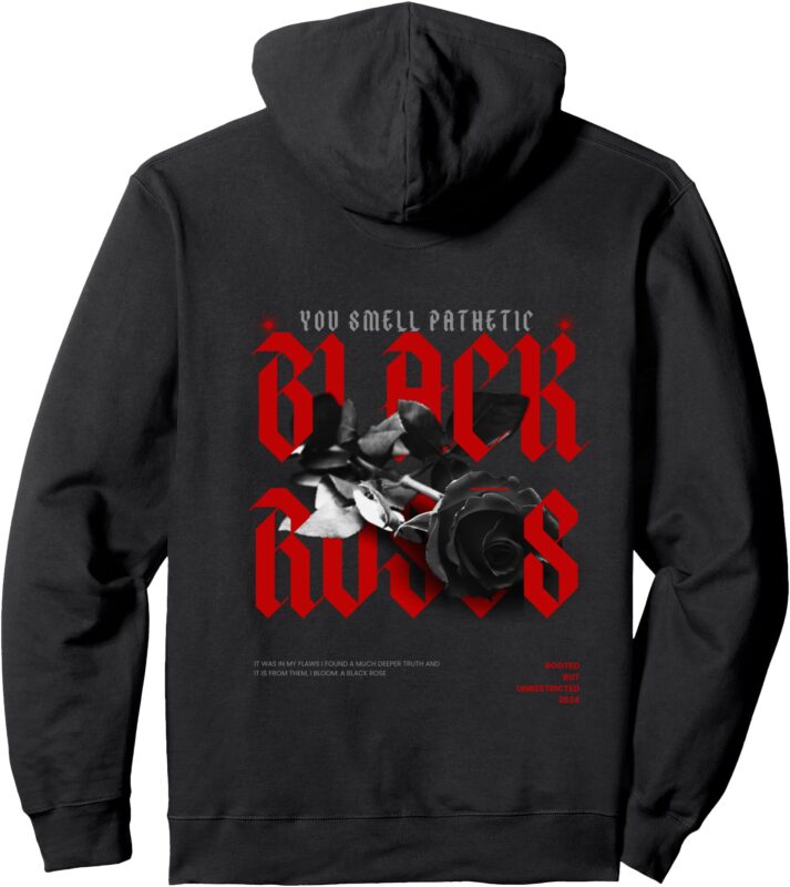 Hoodie for Teen Black Roses Men Women Youth I Bloom Gift Pullover Hoodie