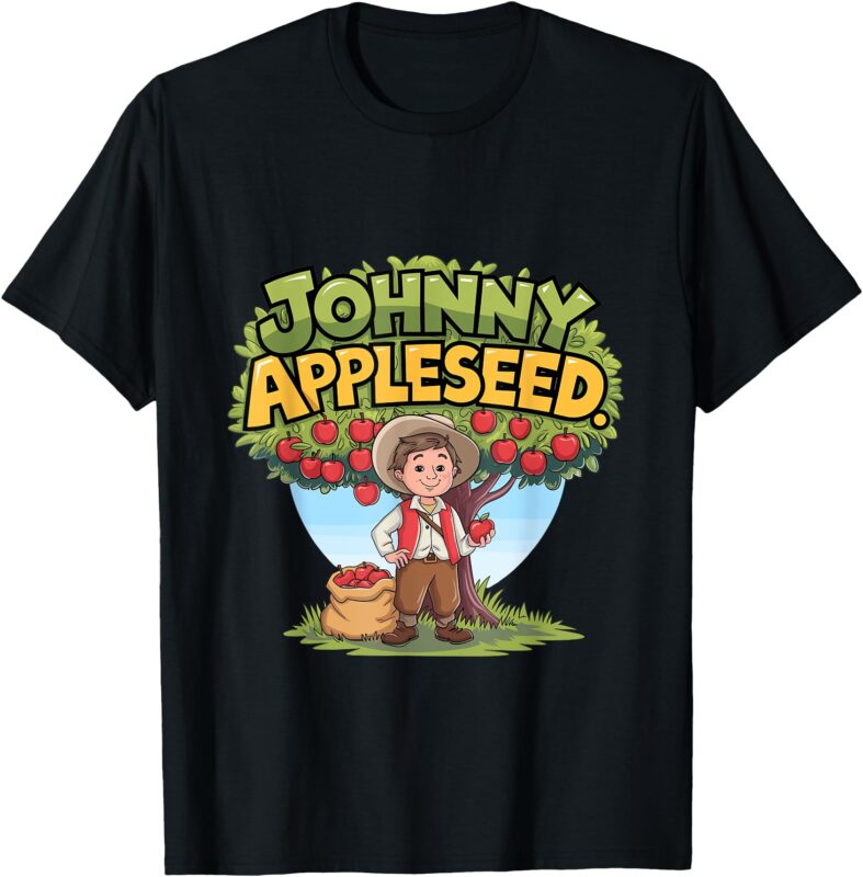 Johnny Appleseed Costume Kids Girls Planted Apple Trees T-Shirt