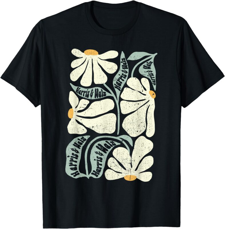 Kamala Harris Waltz Hand Drawn Flower Brighter Tomorrow 2024 T-Shirt