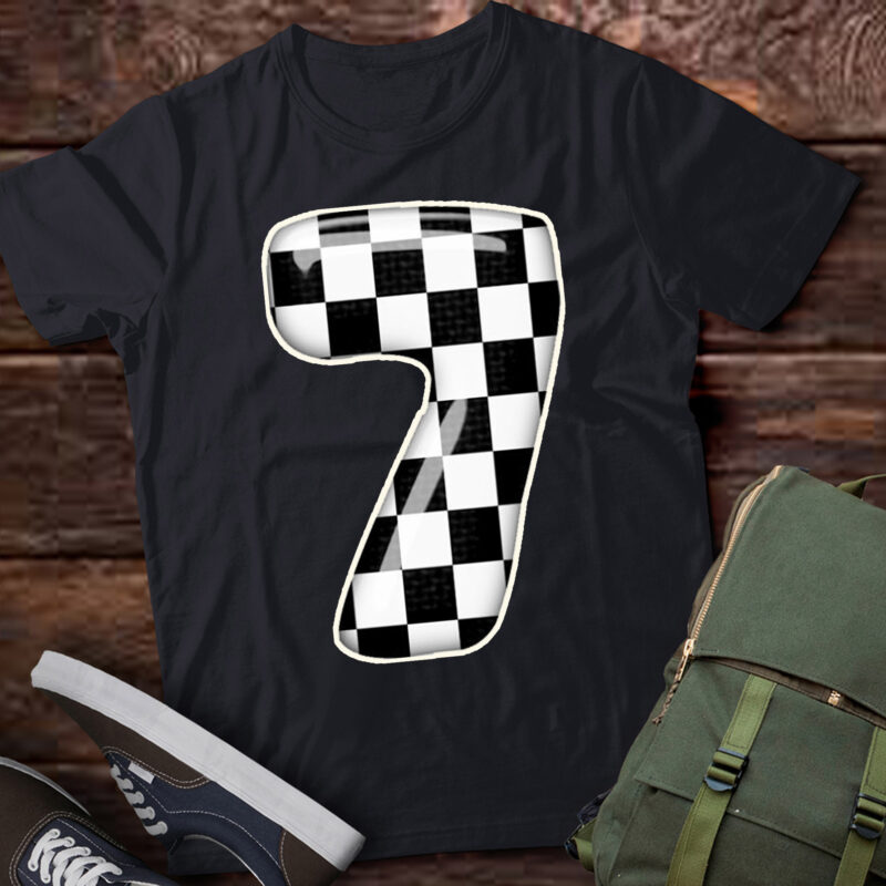 LT322 Birthday Boy seven Race Car 7th Birthday Racing Car Flag