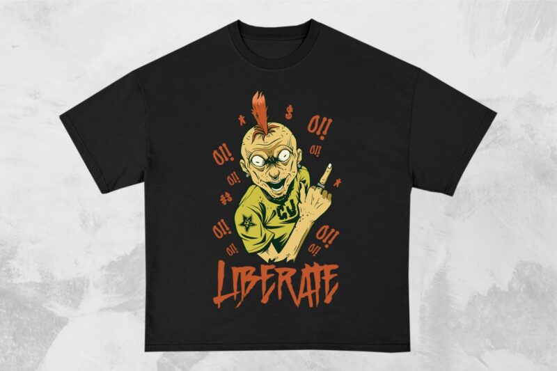 Street Punk T-shirt Designs Bundle Vector, Editable Graphic tshirt