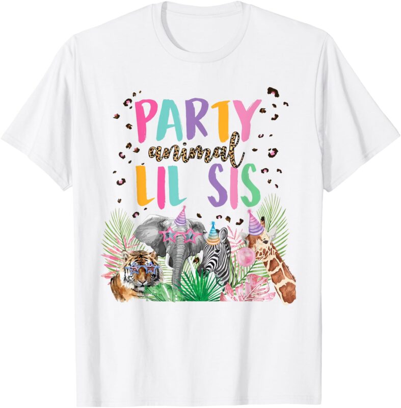 Lil Sister Of The Birthday Boy Girl Zoo Theme Animal Party T-Shirt