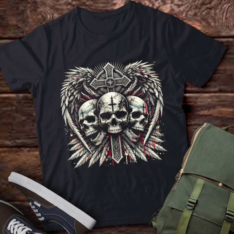 M427 Skull Cross Wings Goth Alt Grunge Gothic Emo Aesthetic