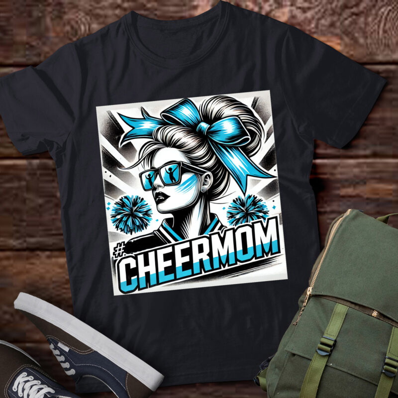 M443 Bleached CheerMom Mother Cheerleading Mom Messy Bun