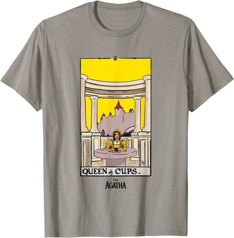 Marvel Agatha All Along Queen Of Cups Vintage Tarot Card T-Shirt