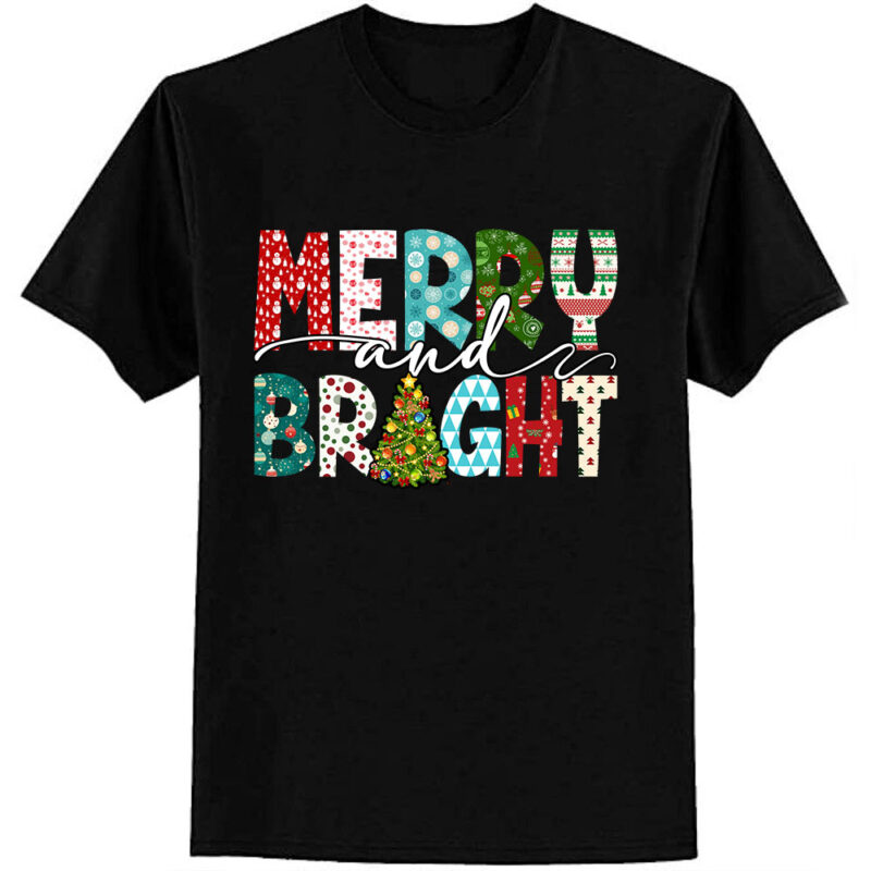 Merry and Bright Christmas Family Sweatshirt for Women ltsp