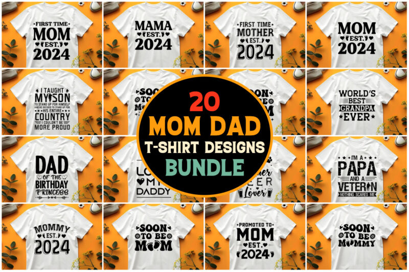 Mom Dad T-Shirt Design Bundle