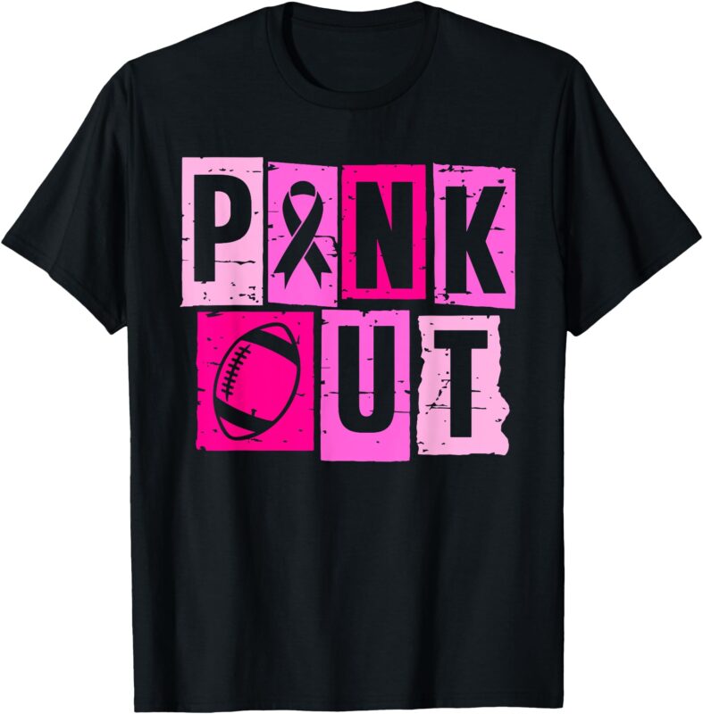 Pink Out Football Team Breast Cancer Awareness Month Womens T-Shirt