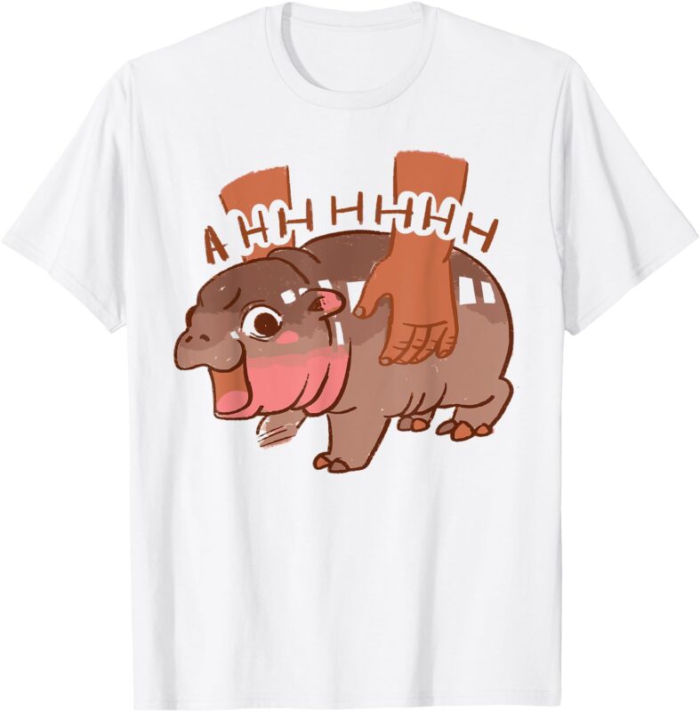 Moo Deng Bouncy Pig in Thai Picture The Cute Baby Hippo T-Shirt