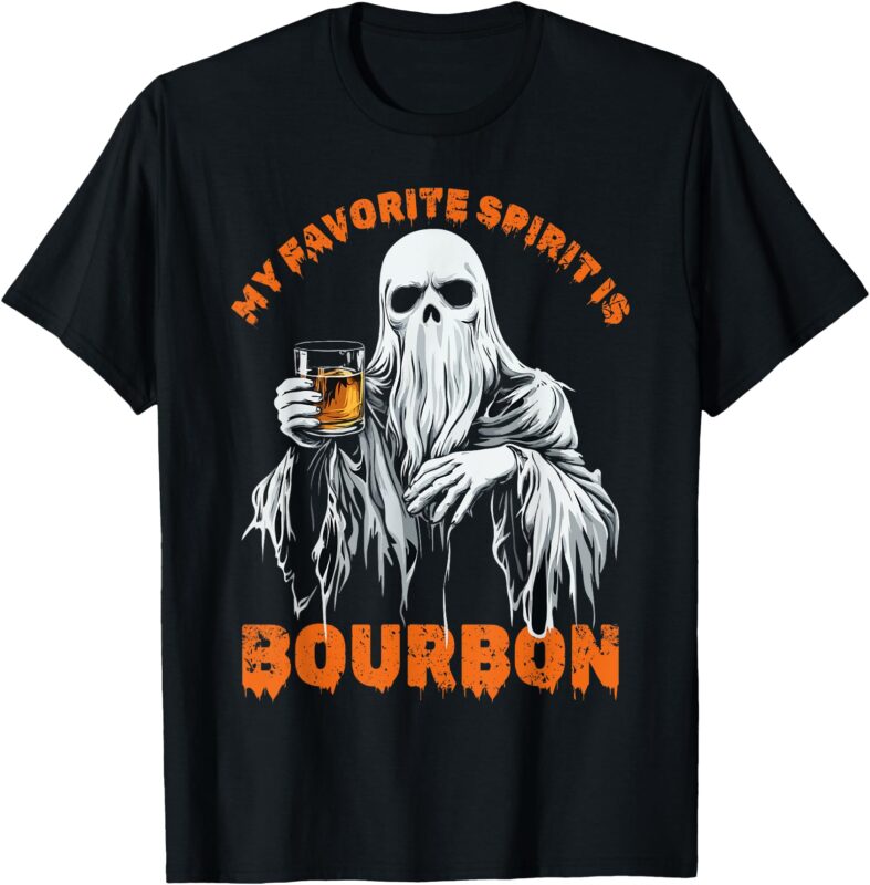 My Favorite Spirit Is Bourbon Halloween Ghost Costume T-Shirt