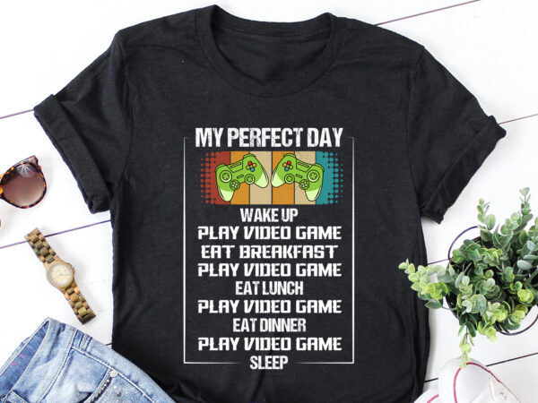 My perfect day video games t-shirt design My perfect day video games t-shirt design