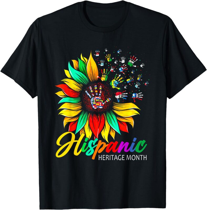 National Hispanic Heritage Month Sunflower All Countries T-Shirt