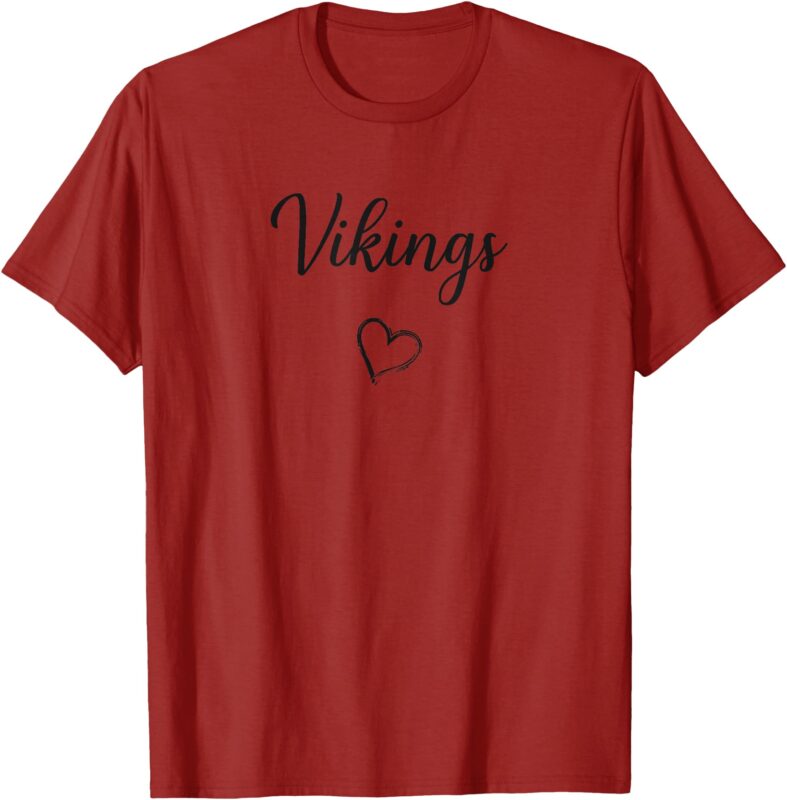 North Posey Vikings Above Small Heart T-Shirt