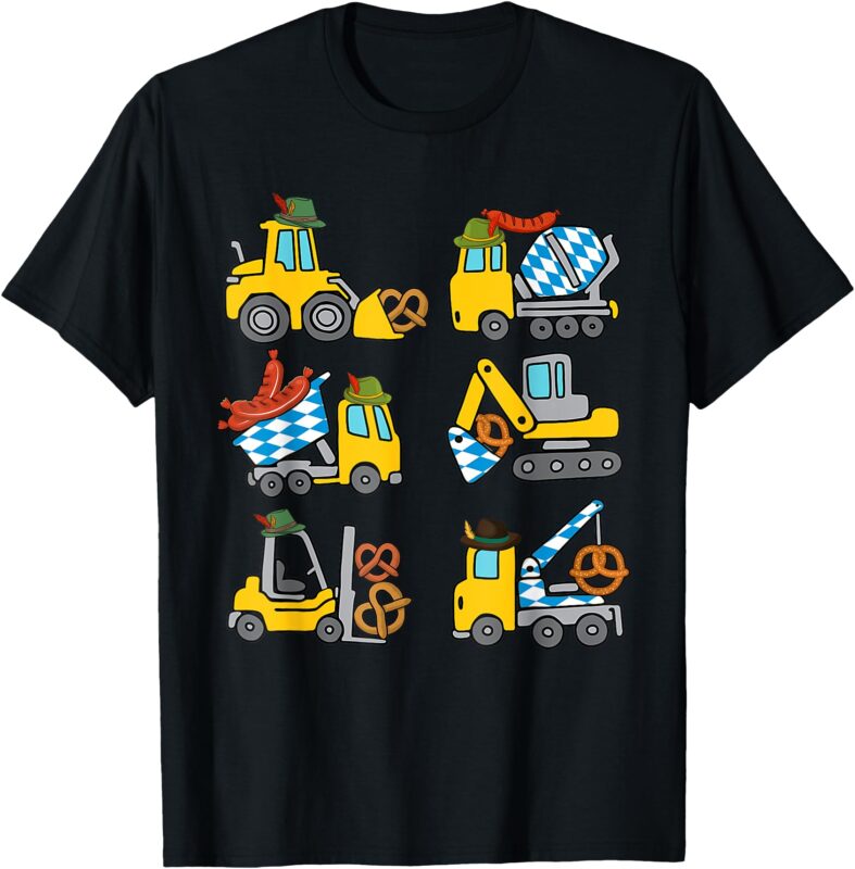 Oktoberfest Construction Vehicles German Boys Kids T-Shirt