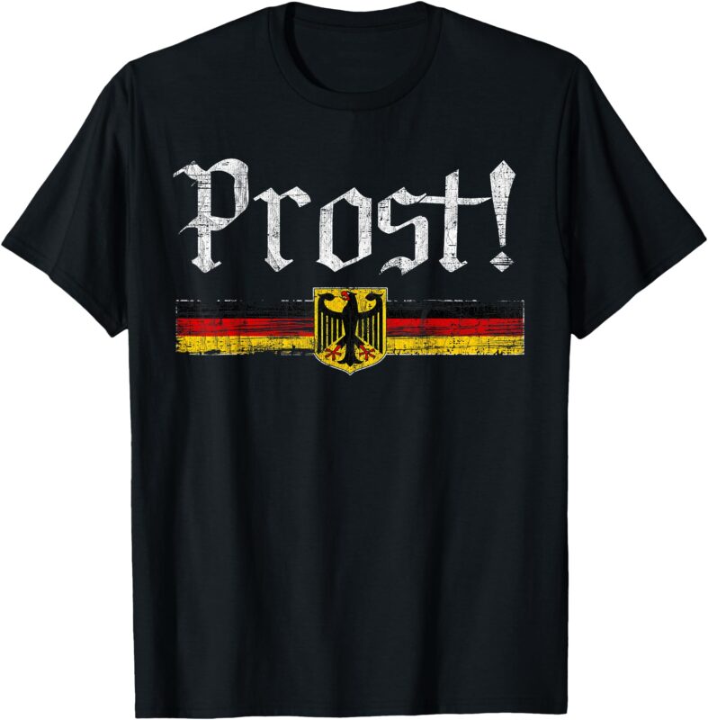 Oktoberfest Drinking Men Women Vintage German Flag Prost T-Shirt