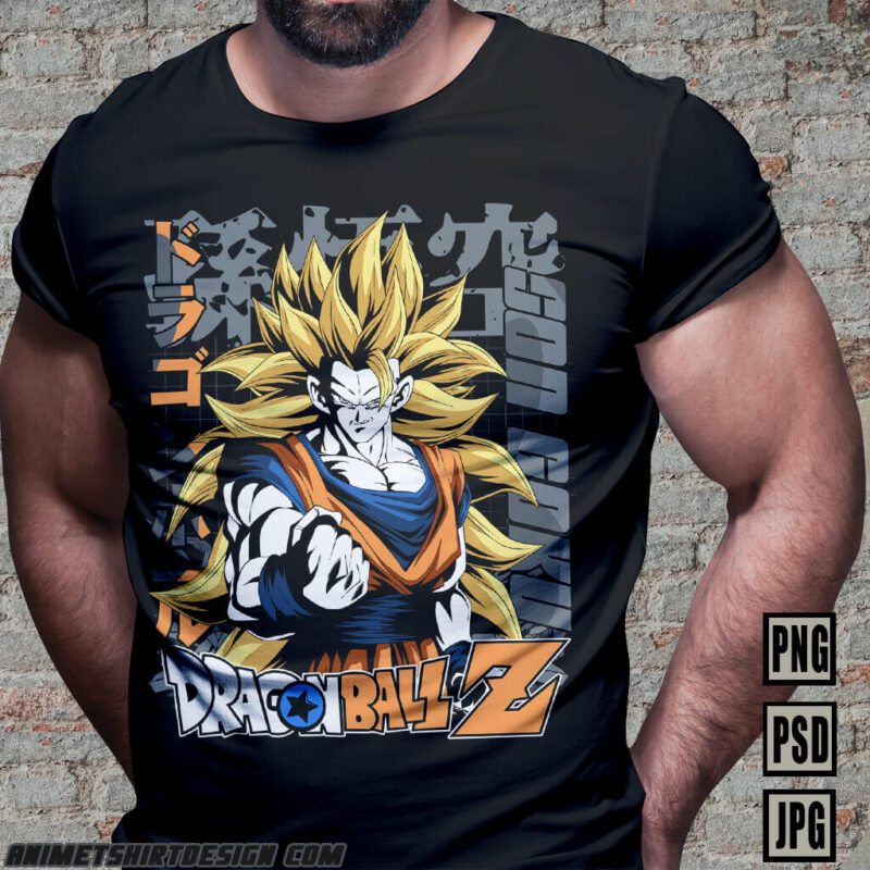 SON GOKU DRAGON BALL PART#11 ANIME TSHIRT DESIGN BUNDLE PNG