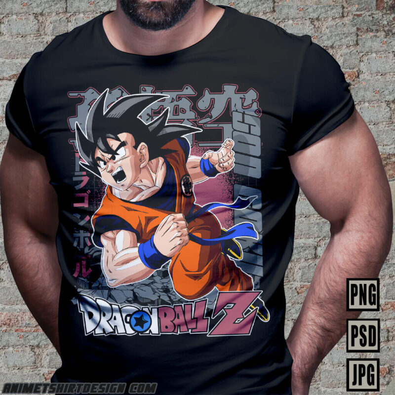 SON GOKU DRAGON BALL PART#11 ANIME TSHIRT DESIGN BUNDLE PNG