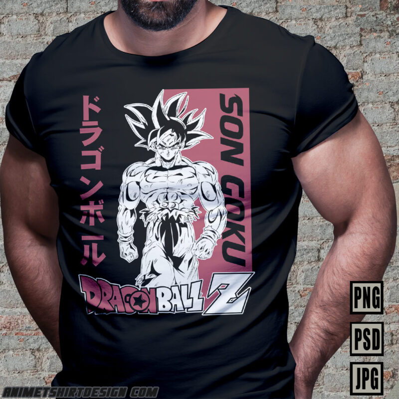 SON GOKU DRAGON BALL Z PART#12 ANIME TSHIRT DESIGN BUNDLE PNG PSD