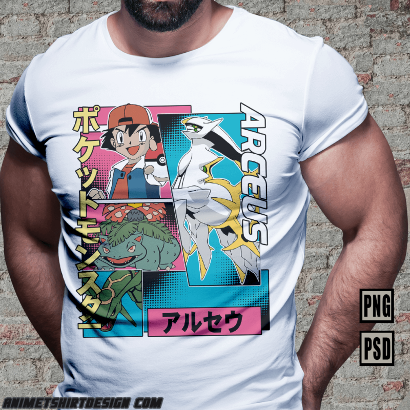 [PART#13] POKEMON MONSTER RETRO COMIC ANIME TSHIRT DESIGN BUNDLE WHITE SHIRT