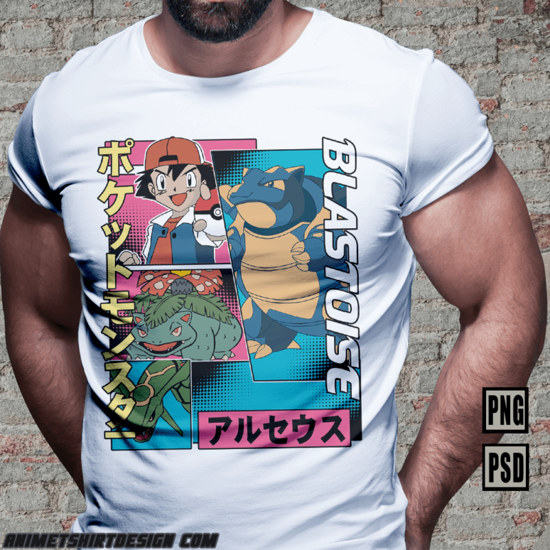 [PART#13] POKEMON MONSTER RETRO COMIC ANIME TSHIRT DESIGN BUNDLE WHITE SHIRT