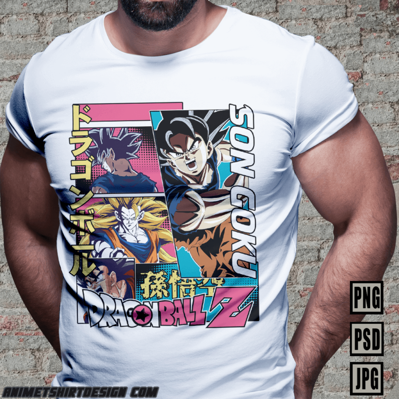 [PART#13] SON GOKU DRAGON BALL Z RETRO ANIME TSHIRT DESIGN BUNDLE