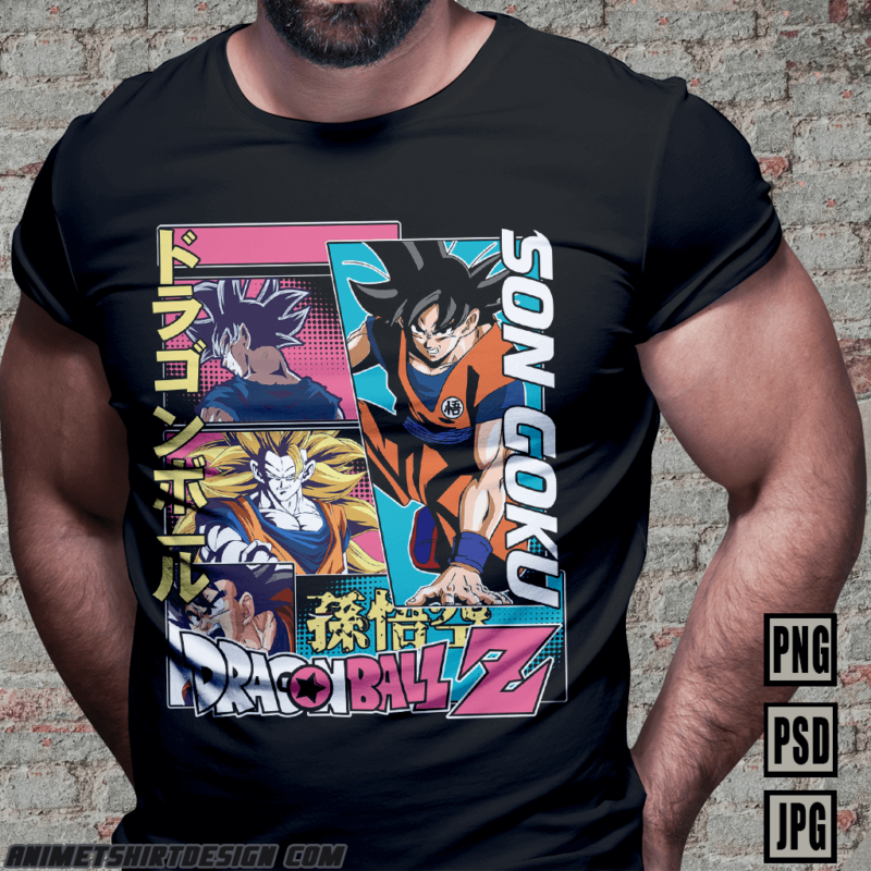[PART#13] SON GOKU DRAGON BALL Z RETRO ANIME TSHIRT DESIGN BUNDLE