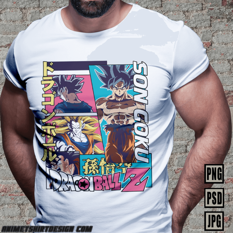 [PART#13] SON GOKU DRAGON BALL Z RETRO ANIME TSHIRT DESIGN BUNDLE