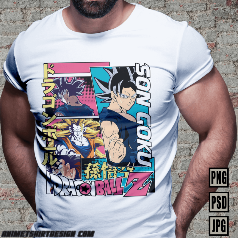 [PART#13] SON GOKU DRAGON BALL Z RETRO ANIME TSHIRT DESIGN BUNDLE