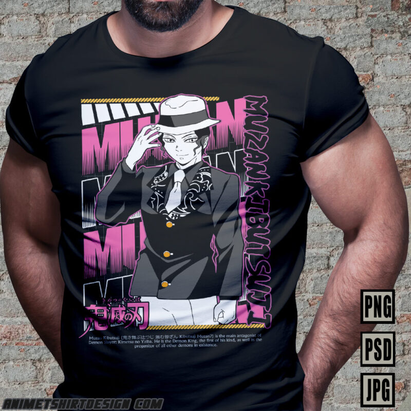 DEMON SLAYER PART#08 PNG PSD ANIME TSHIRT DESIGN BUNDLE