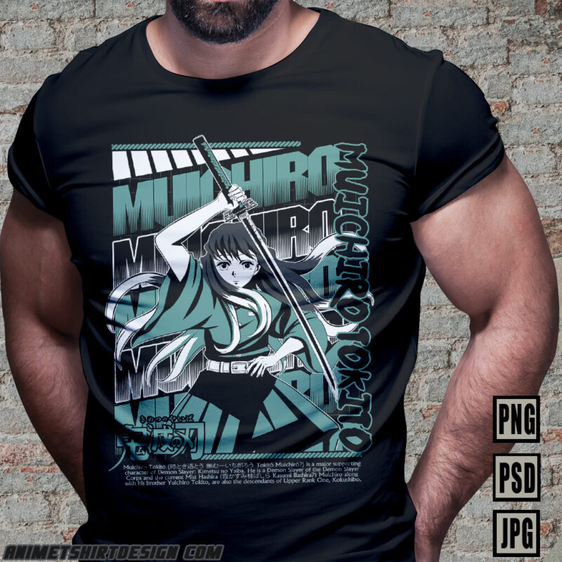 DEMON SLAYER PART#08 PNG PSD ANIME TSHIRT DESIGN BUNDLE