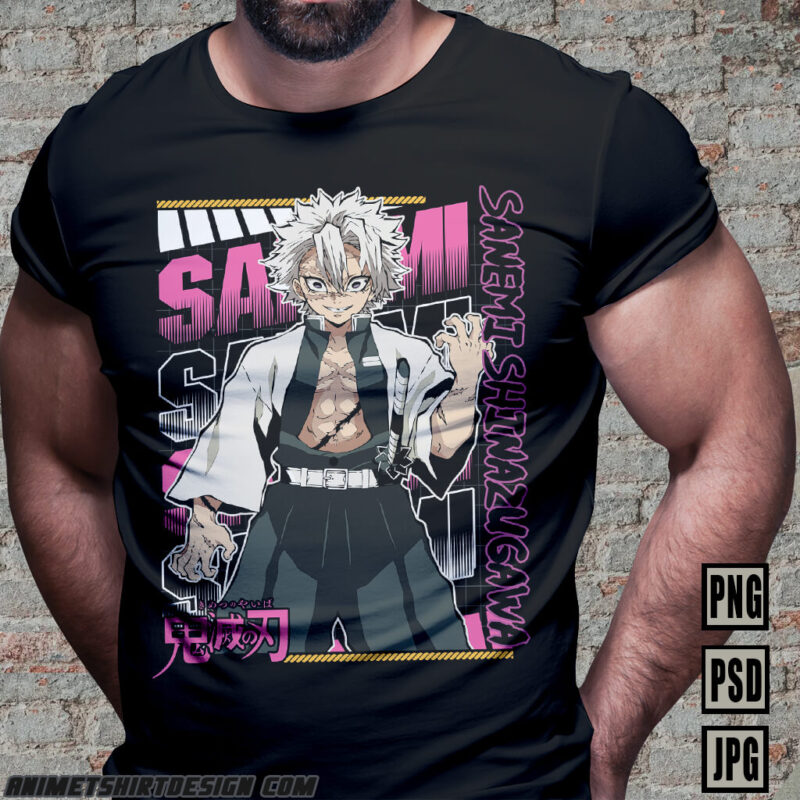 DEMON SLAYER PART#08 PNG PSD ANIME TSHIRT DESIGN BUNDLE