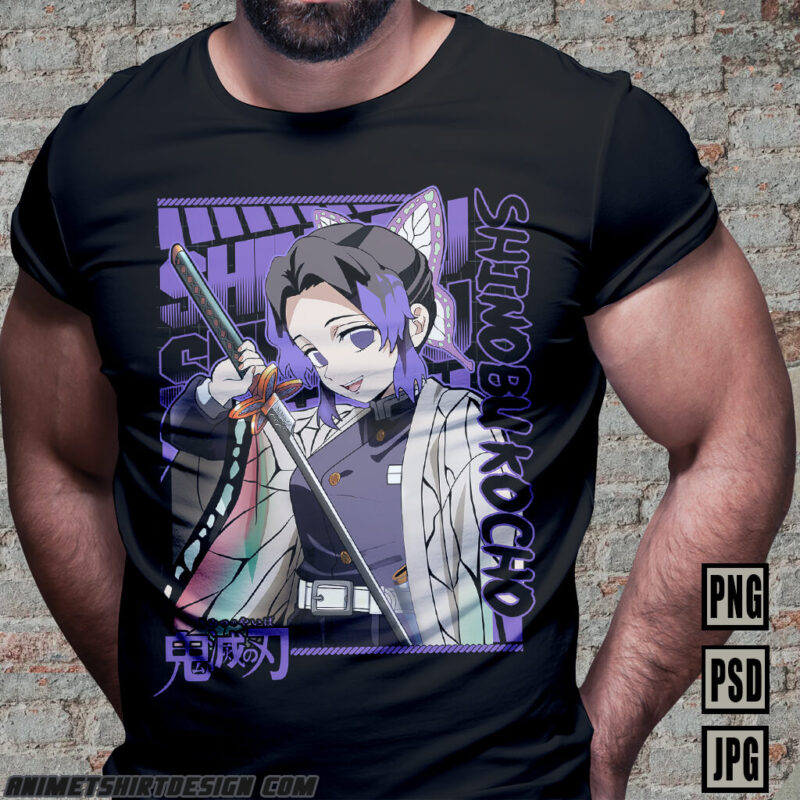 DEMON SLAYER PART#08 PNG PSD ANIME TSHIRT DESIGN BUNDLE