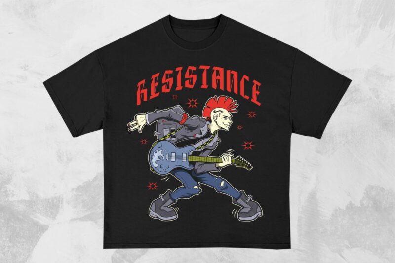 Street Punk T-shirt Designs Bundle Vector, Editable Graphic tshirt
