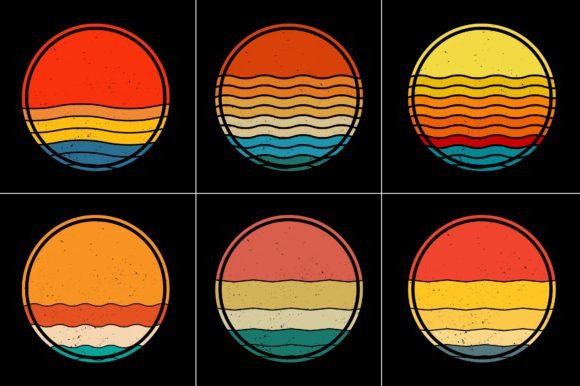 Retro sunset background, Vintage sunset background, Retro vintage sunset design, sunset retro aesthetic, 80s sunset background, vintage suns