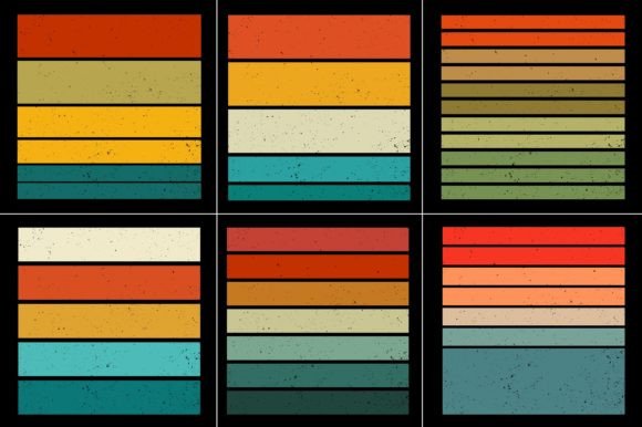 Retro Vintage Sunset Grunge Background Bundle