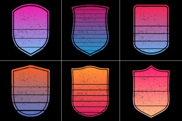 Retro Vintage Sunset Grunge Background Bundle