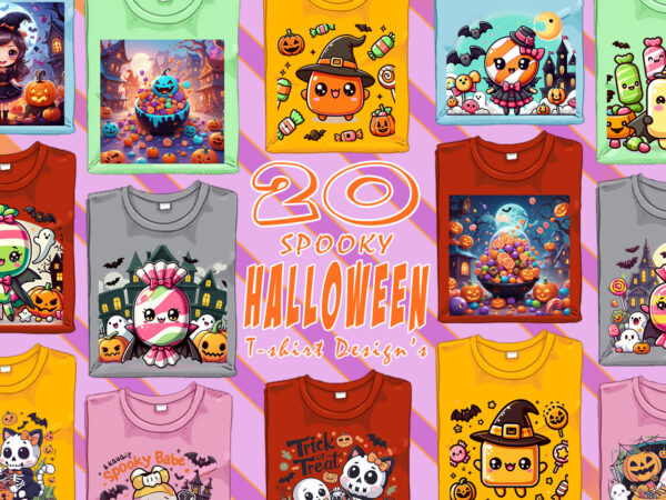 Halloween candy ghost t-shirt design bundle with 20 designs – download instantly retro vintage t-shirt illustration clipart bundle Halloween candy ghost t-shirt design bundle with 20 designs – download instantly retro vintage t-shirt illustration clipart bundle