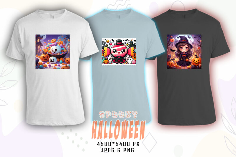 Magical Halloween Cute Ghost t-shirt design bundle with 100 designs