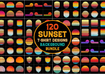 Sunset Colorful T-Shirt Graphic Bundle