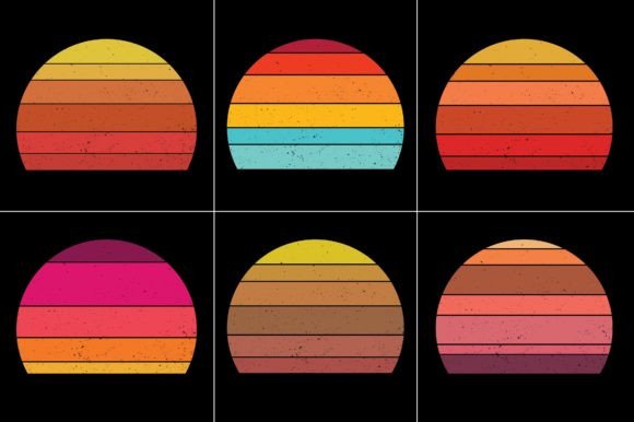 Sunset Colorful T-Shirt Graphic Bundle