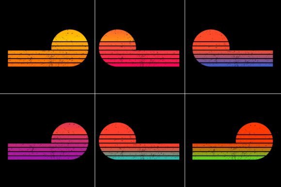 Sunset Colorful T-Shirt Graphic Bundle