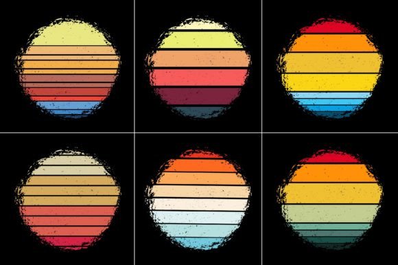 Sunset Colorful T-Shirt Graphic Bundle