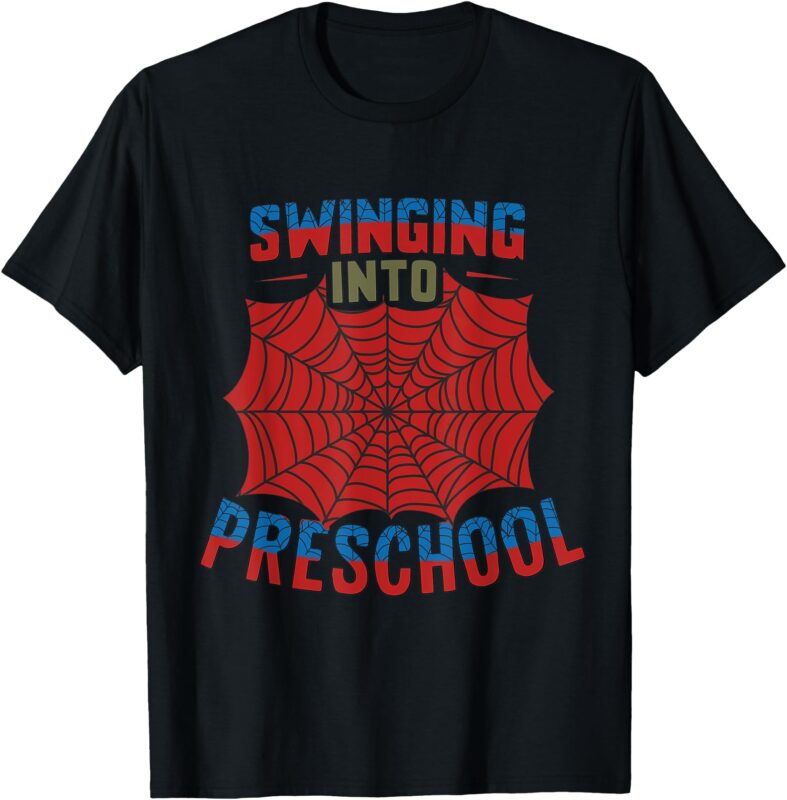 Swinging Into Preschool Costume Spider Web For Boy T-Shirt