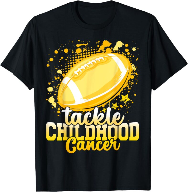 Tackle Childhood cancer football childhood cancer awareness T-Shirt